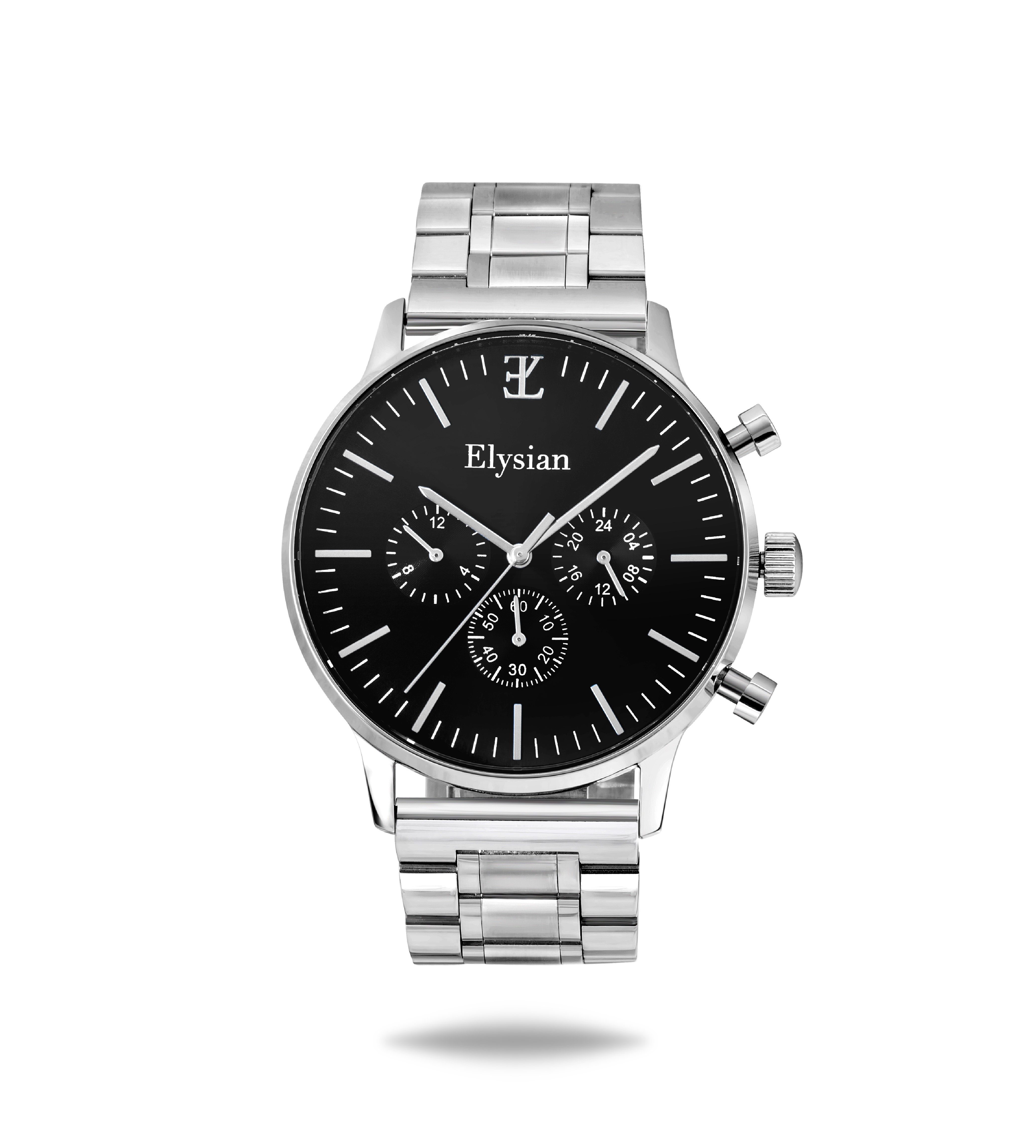 elysian-zilveren-heren-horloge-zwart-plaat-zilver-schakelband-horlogeband-ELYWM01141-front