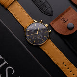 Onyx Gold Men's Watch - Vintage Leather