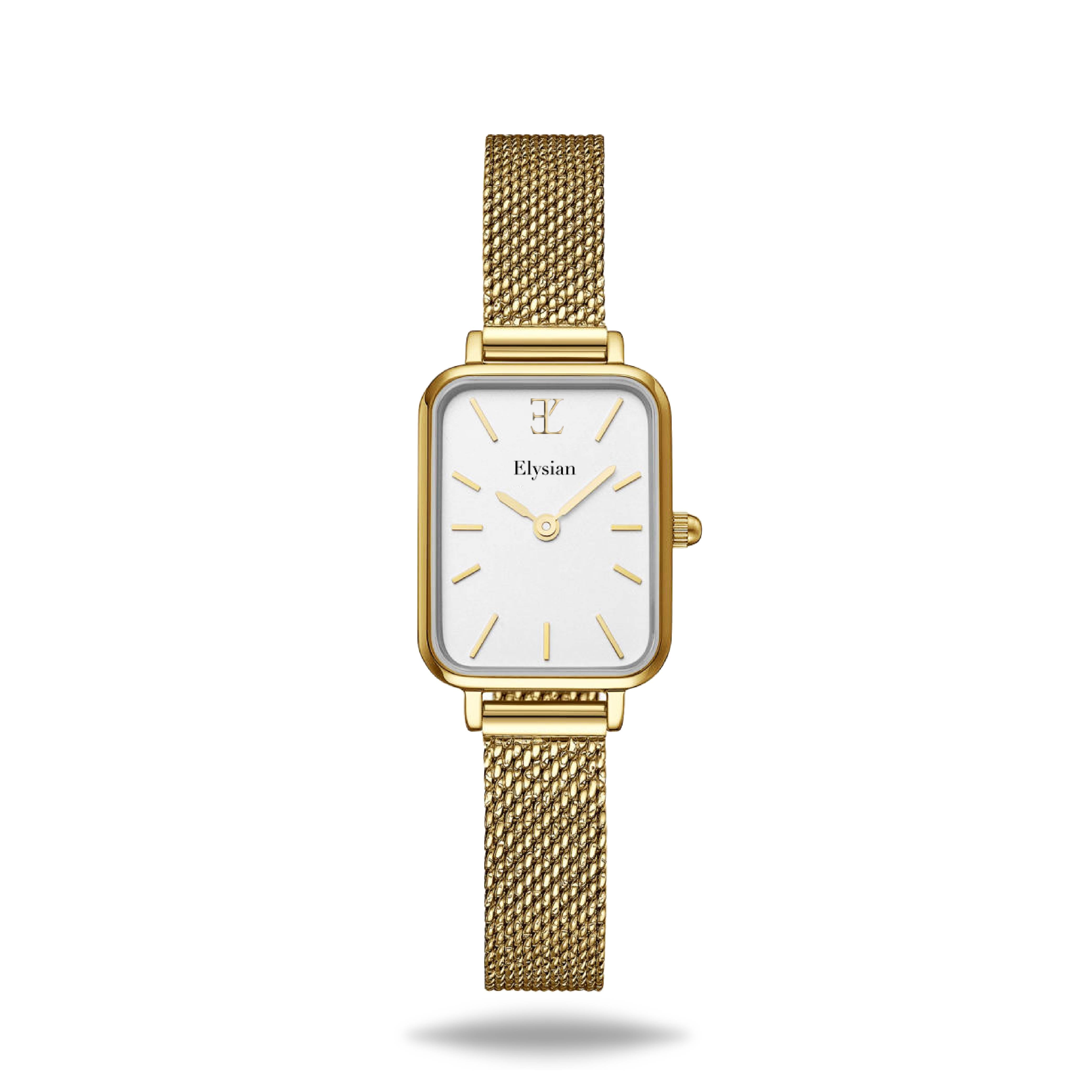 elysian-gouden-dames-horloge-wit-plaat-goud-mesh-horlogeband-ELYWW20216-front