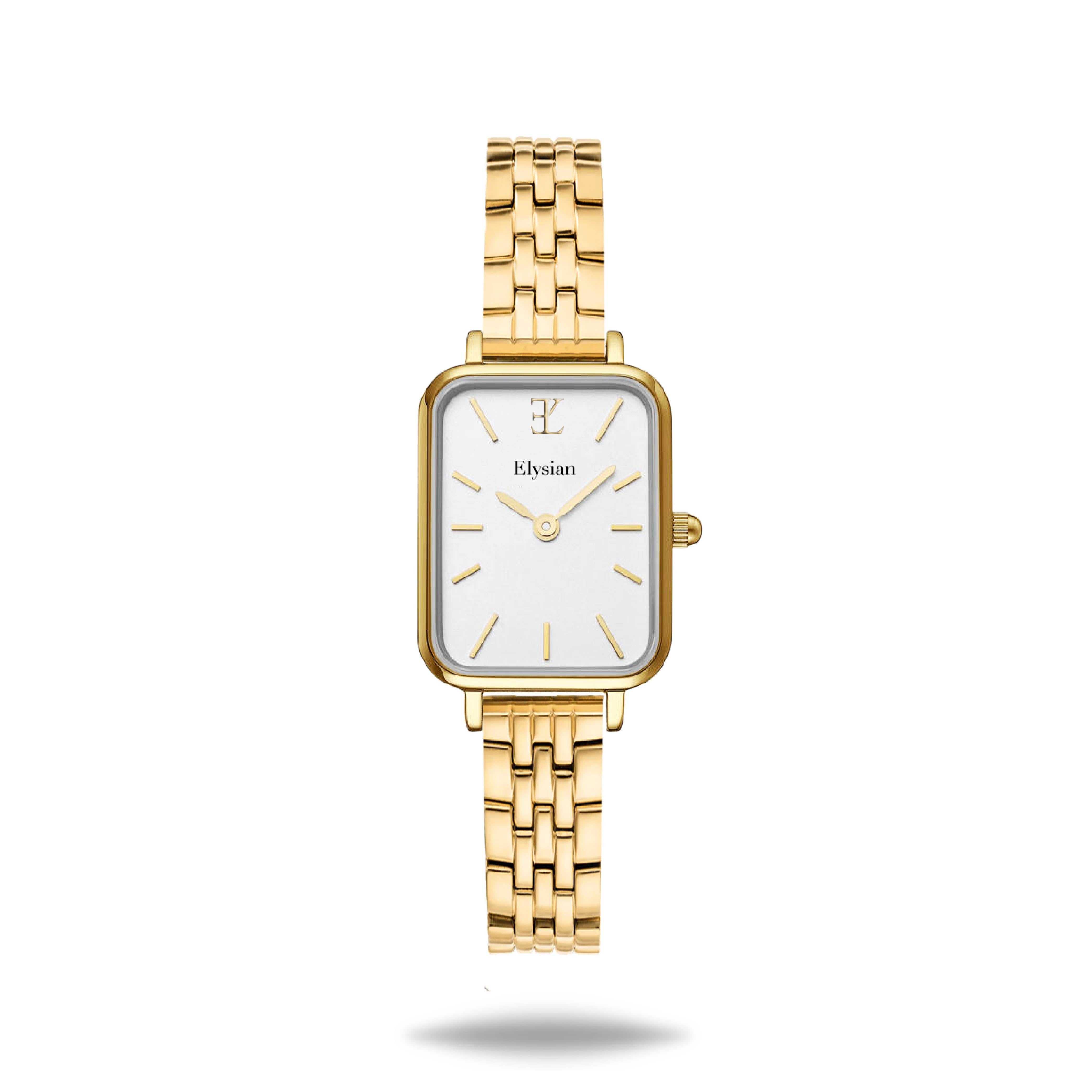 elysian-gouden-dames-horloge-wit-plaat-goud-schakelband-horlogeband-ELYWW20226-front