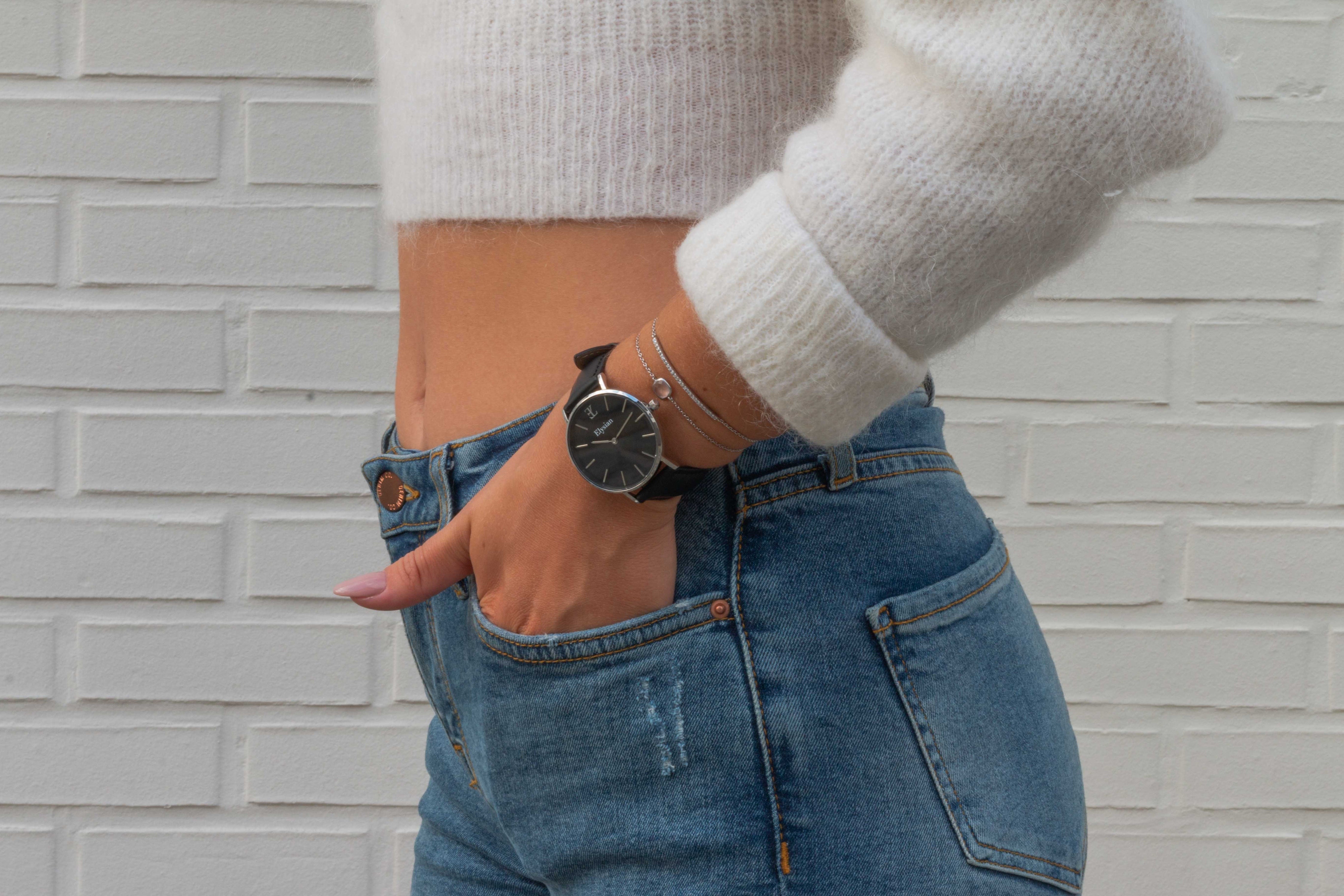 elysian-zilveren-dames-horloge-zwart-plaat-zwart-klassiek-leder-horlogeband-ELY02100-second
