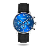 elysian-zilveren-heren-horloge-blauw-plaat-zwart-croco-horlogeband-front