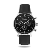 elysian-zilveren-heren-horloge-zwart-plaat-zwart-klassiek-leder-horlogeband-ELYWM01110-front