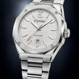 Elysian Octa White - Silver Link, driekwart aanzicht in de studio