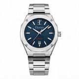 Elysian Octa Blue - Silver Link, vooraanzicht op witte achtergrond